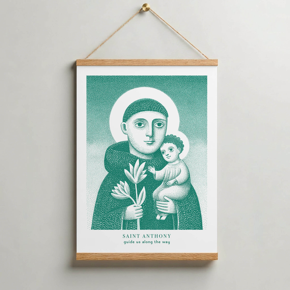Teal — Saint Anthony Art Print — interior mockup 09
