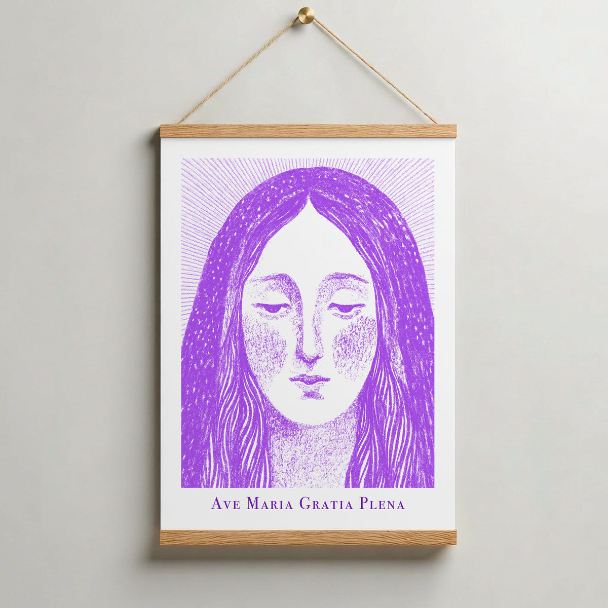 Purple Virgin Mary Art Print gallery 7