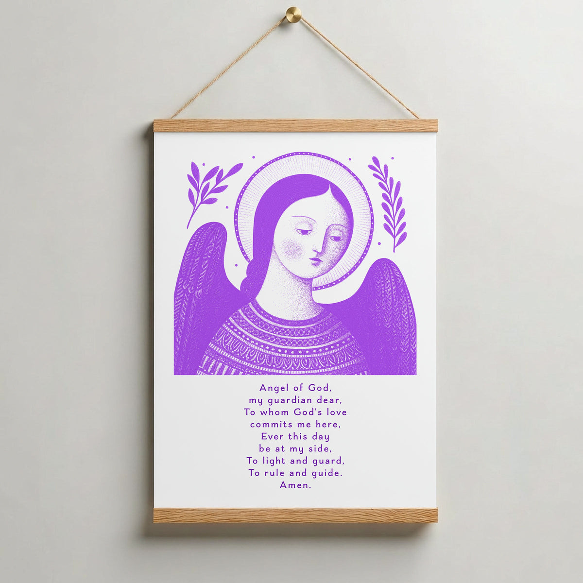 Purple Guardian Angel for Girls Art Print gallery 7