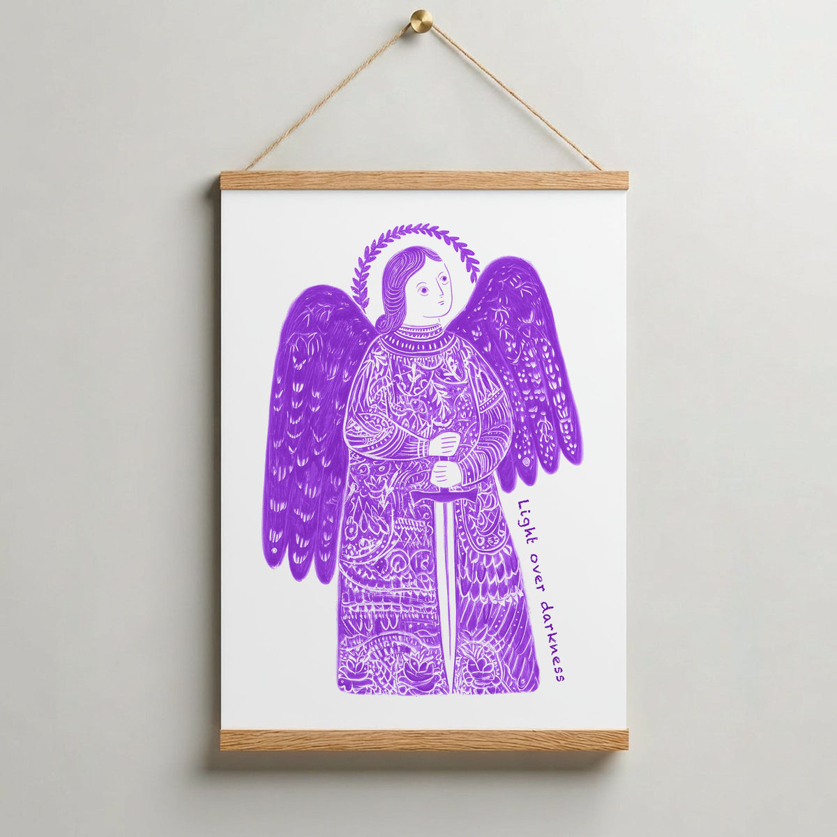 Purple St Michael the Archangel Art Print gallery 7