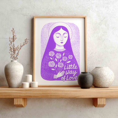 St Therese of Lisieux Art Print - Purple interior mockup 01 - P_1_ter_0006_Layer 3