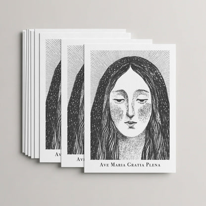 Black Virgin Mary card set, stack of 10 flat 5 × 7 cards
