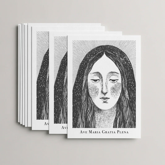 Black Virgin Mary card set, stack of 10 flat 5 × 7 cards