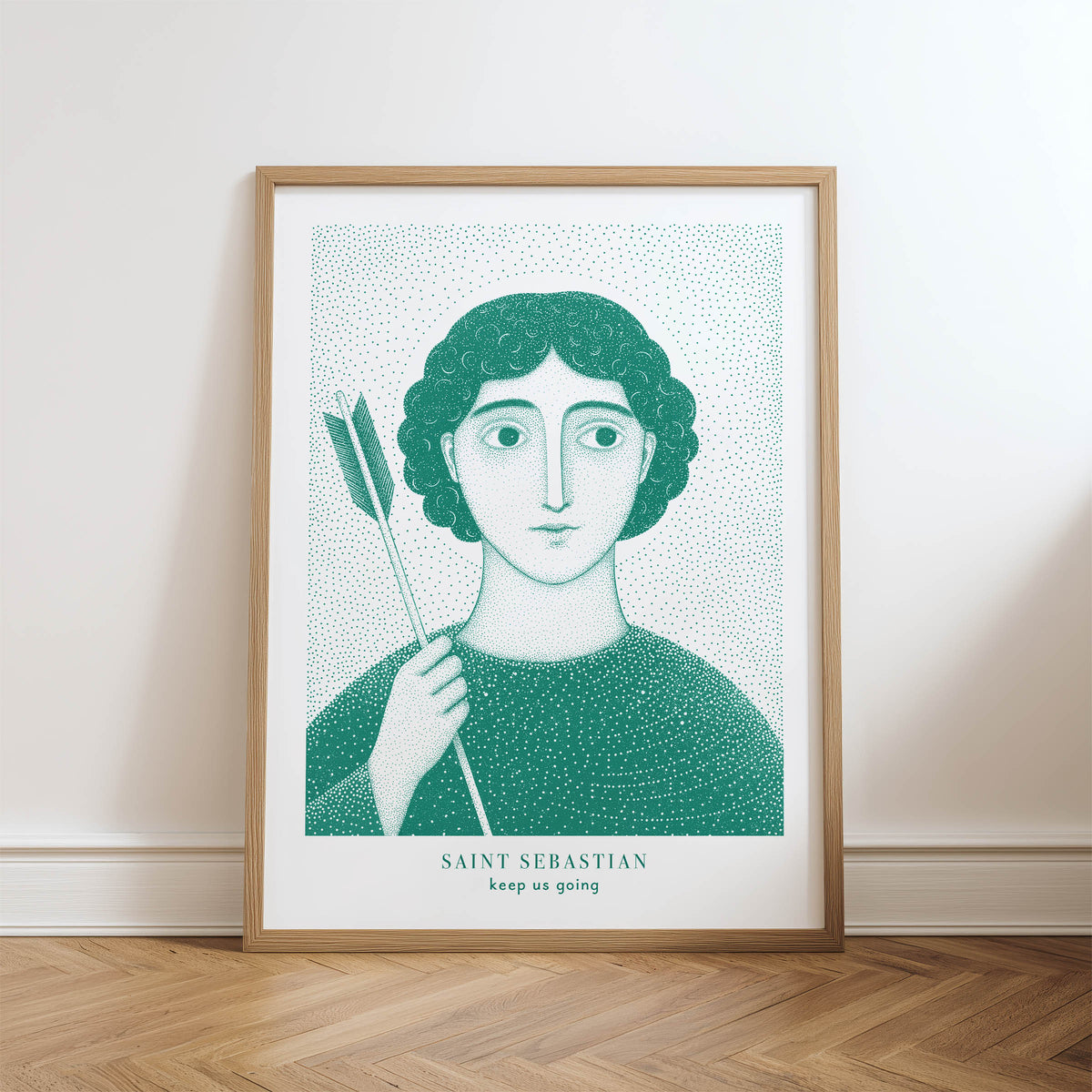 Teal St Sebastian Art Print hero