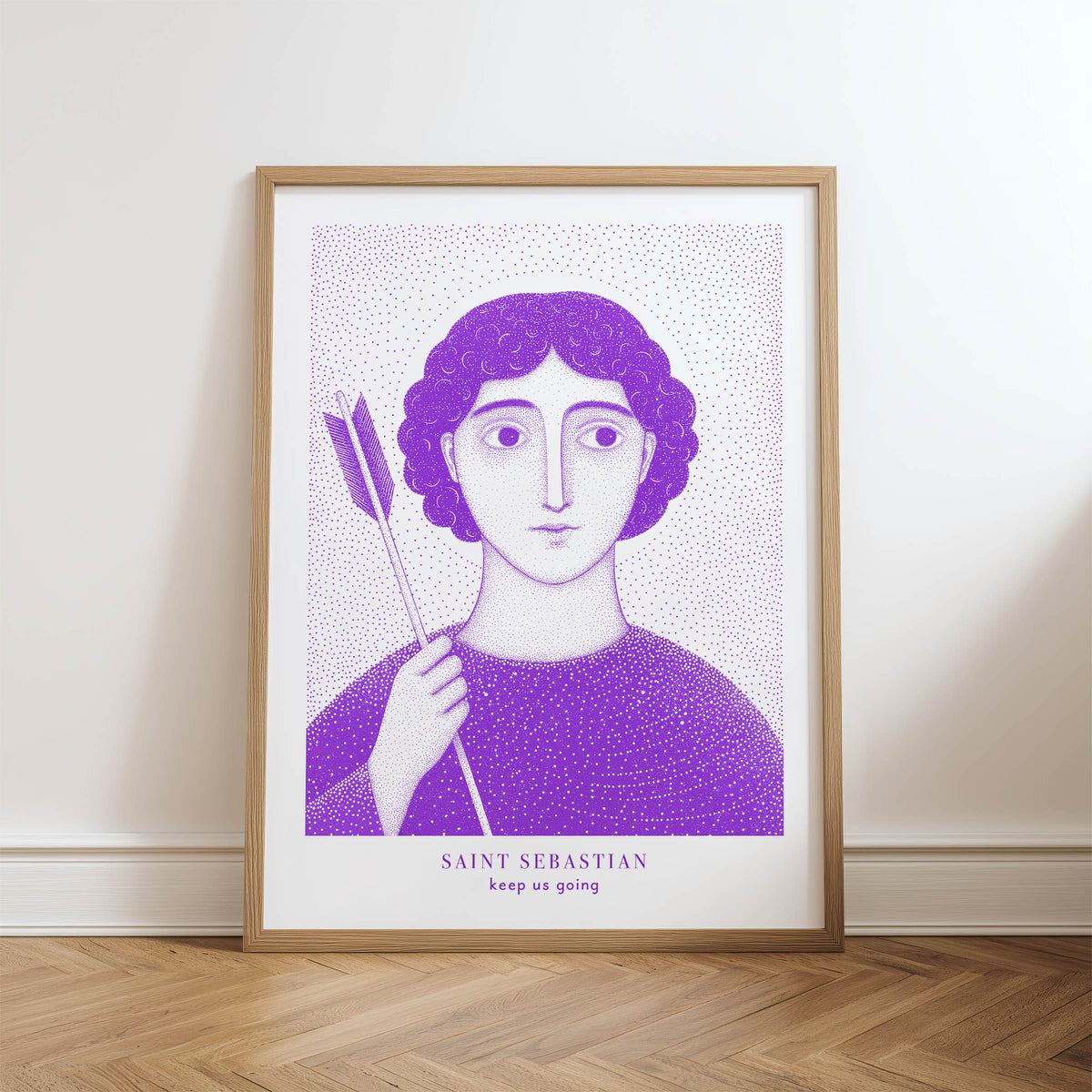Purple St Sebastian Art Print hero