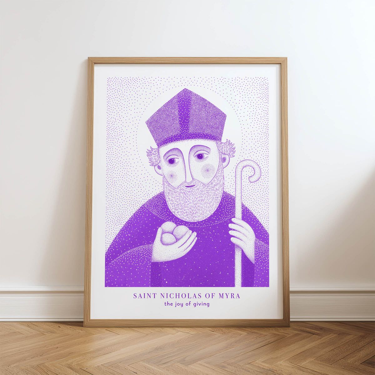 Purple St Nicholas of Myra Art Print hero