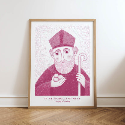 Pink St Nicholas of Myra Art Print hero