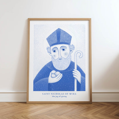 Blue St Nicholas of Myra Art Print hero