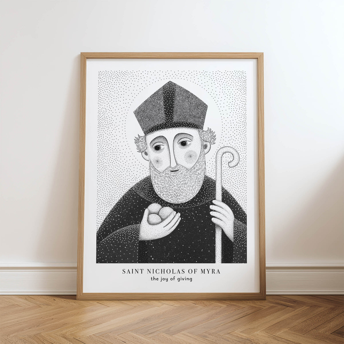 Black St Nicholas of Myra Art Print hero