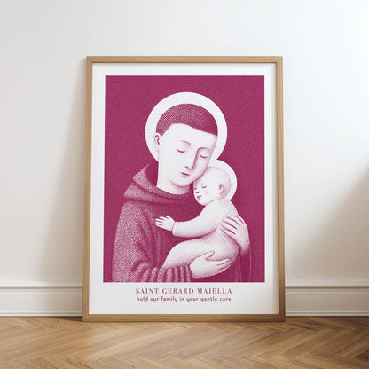 Pink St Gerard Majella Art Print hero