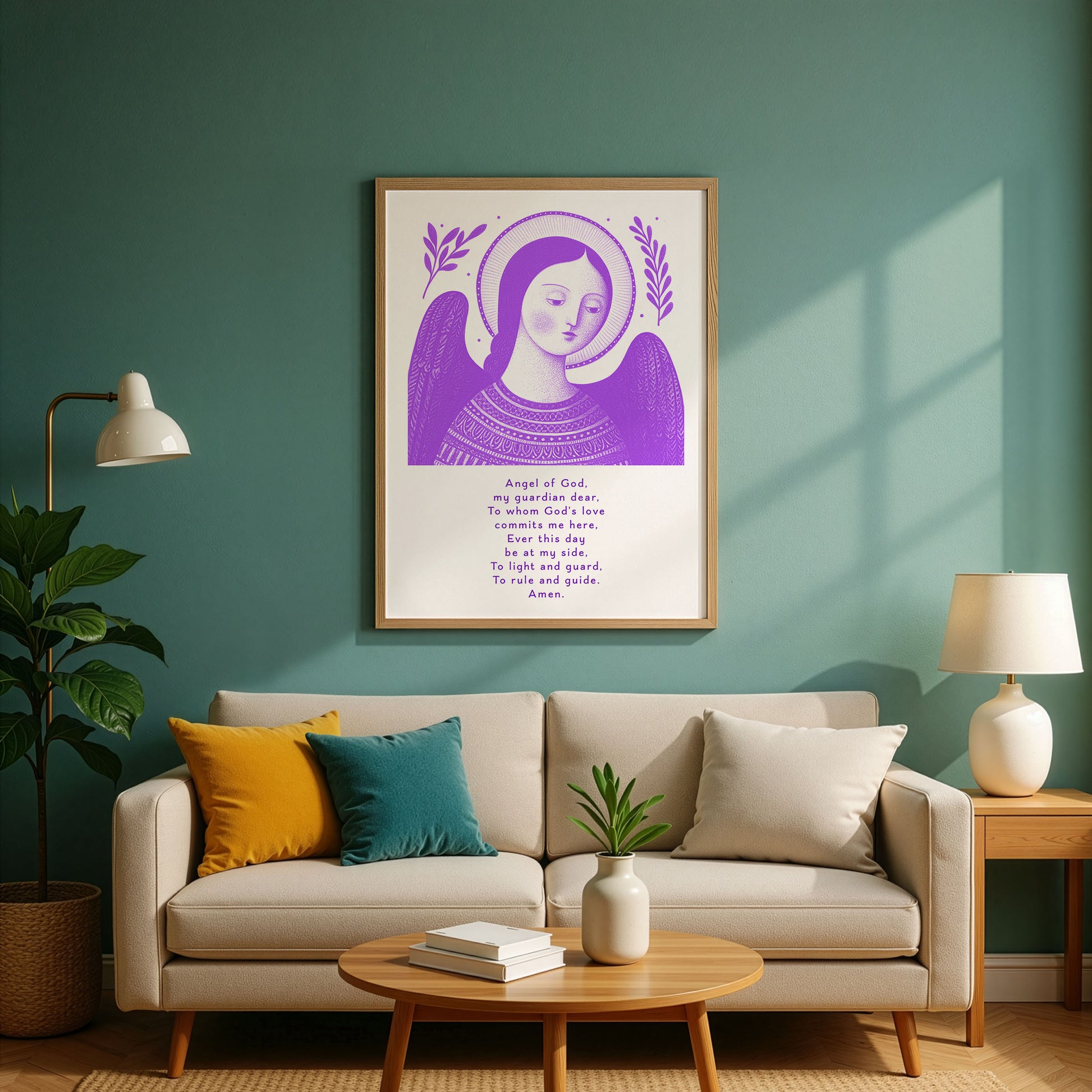 Guardian Angel for Girls Art Print - Purple interior mockup 02 - p_10_girl_0000_Layer 4