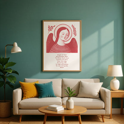 Guardian Angel for Girls Art Print - Red interior mockup 02 - p_10_girl_0001_Layer 3