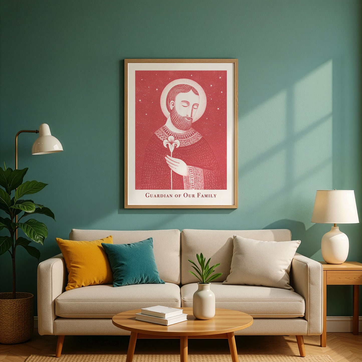 St Joseph Art Print - Red interior mockup 02 - p_10_jos_0000_Layer 4