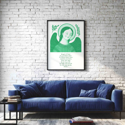 Guardian Angel for Boys Art Print - Green interior mockup 02 - p_11_boy_0000_Layer 2