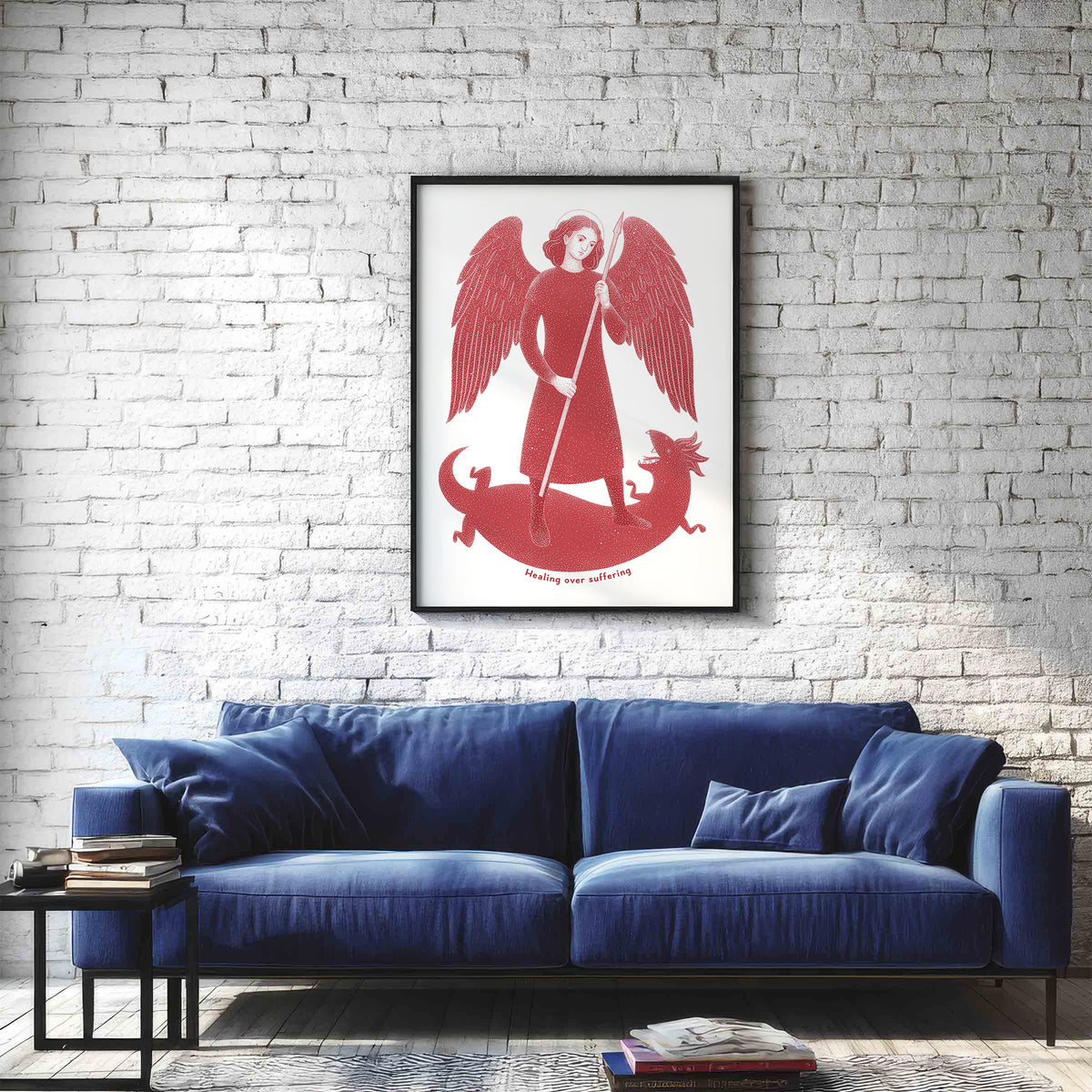 Red St Raphael the Archangel Art Print gallery 2