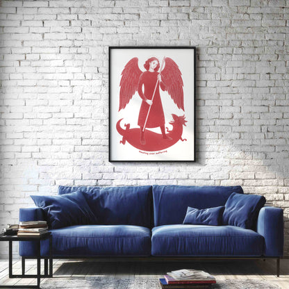 Red St Raphael the Archangel Art Print gallery 2