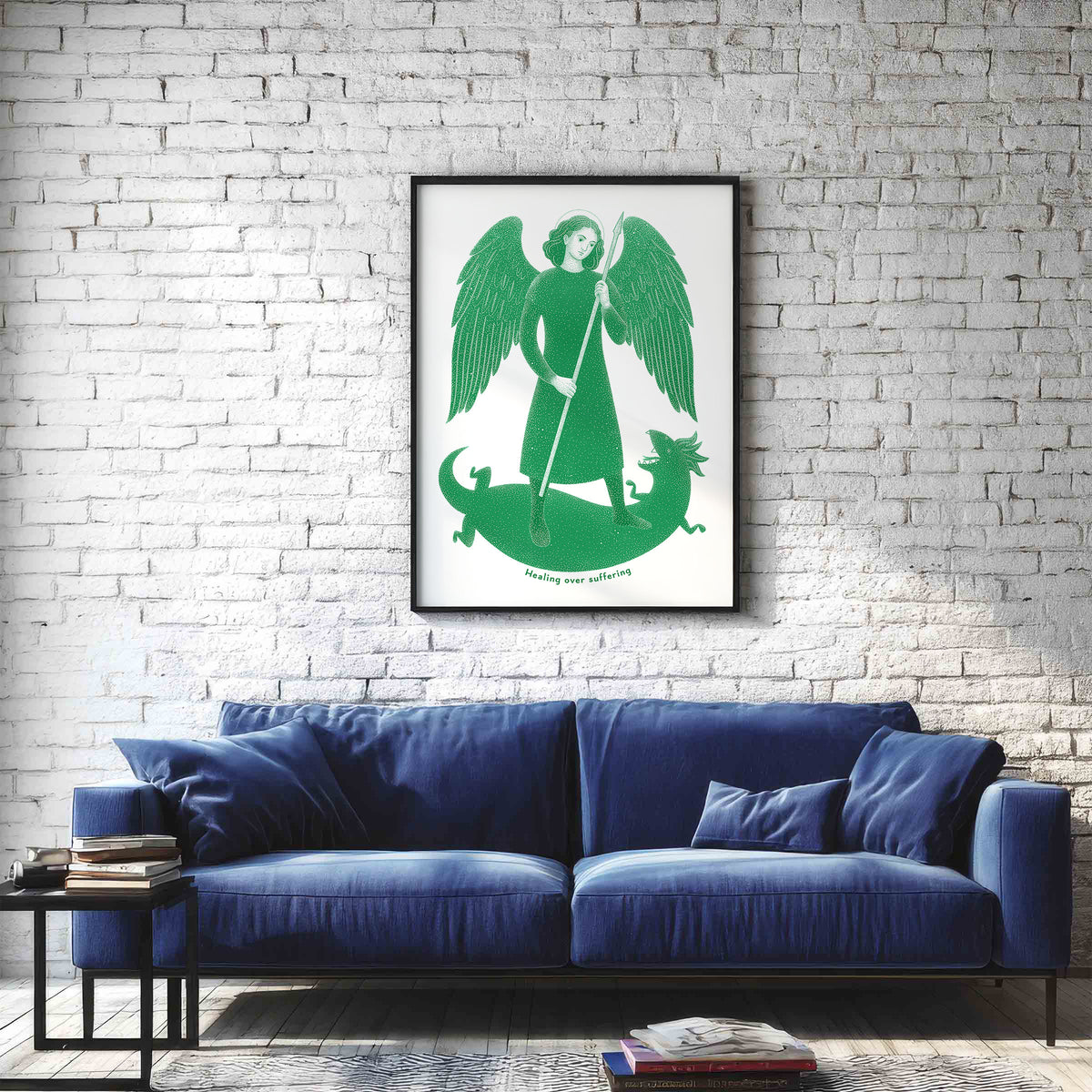 Green St Raphael the Archangel Art Print gallery 2