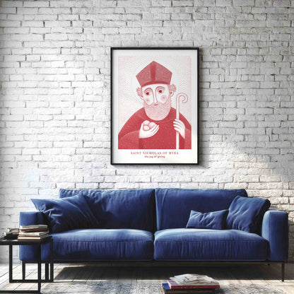 Red St Nicholas of Myra Art Print gallery 2