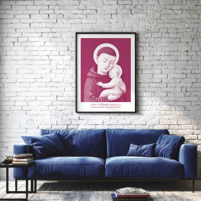 Pink St Gerard Majella Art Print gallery 2