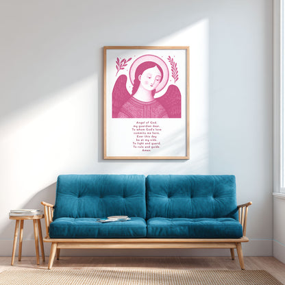 Guardian Angel for Boys Art Print - Pink interior mockup 03 - p_12_boy_0000_Layer 3
