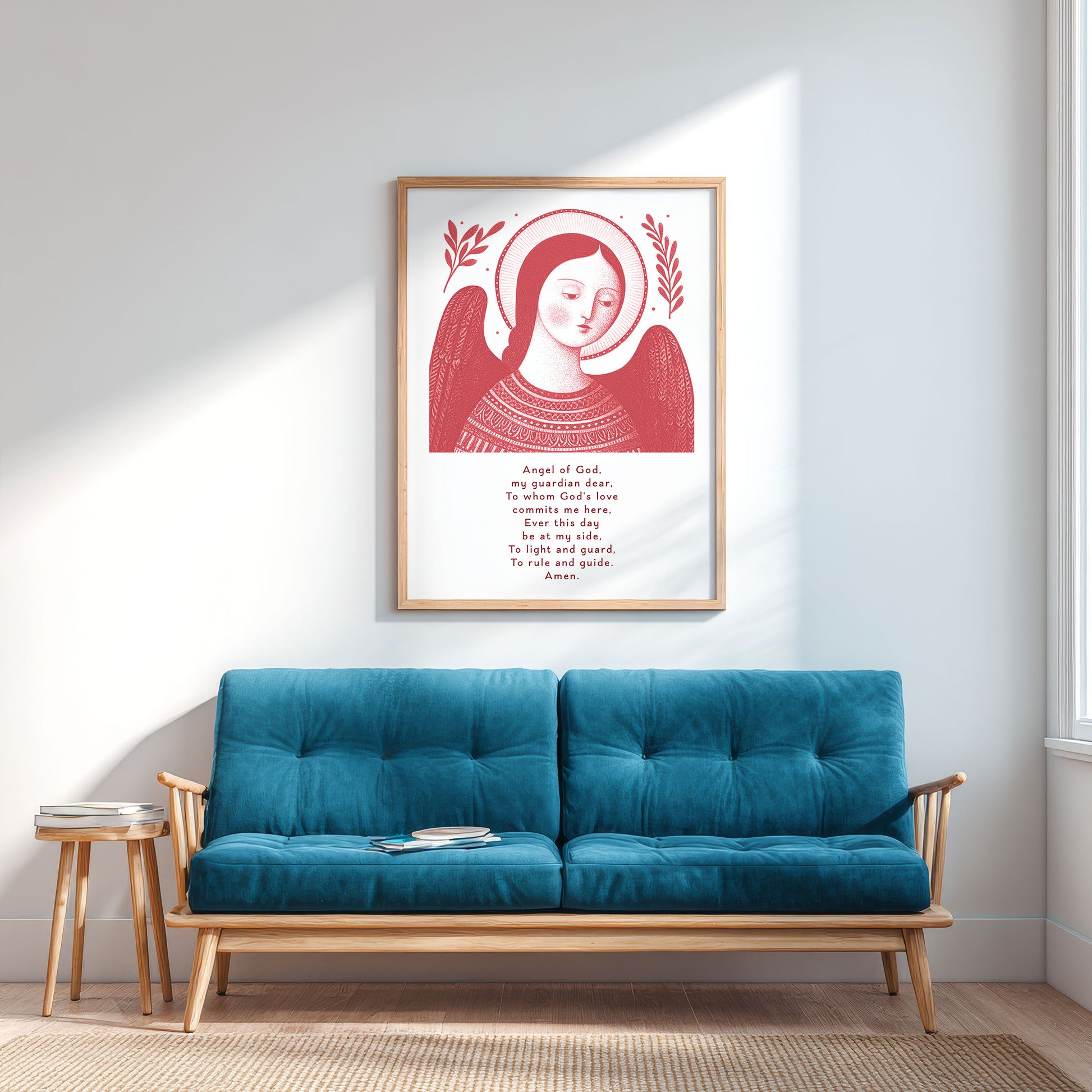 Guardian Angel for Girls Art Print - Red interior mockup 03 - p_12_girl_0001_Layer 2