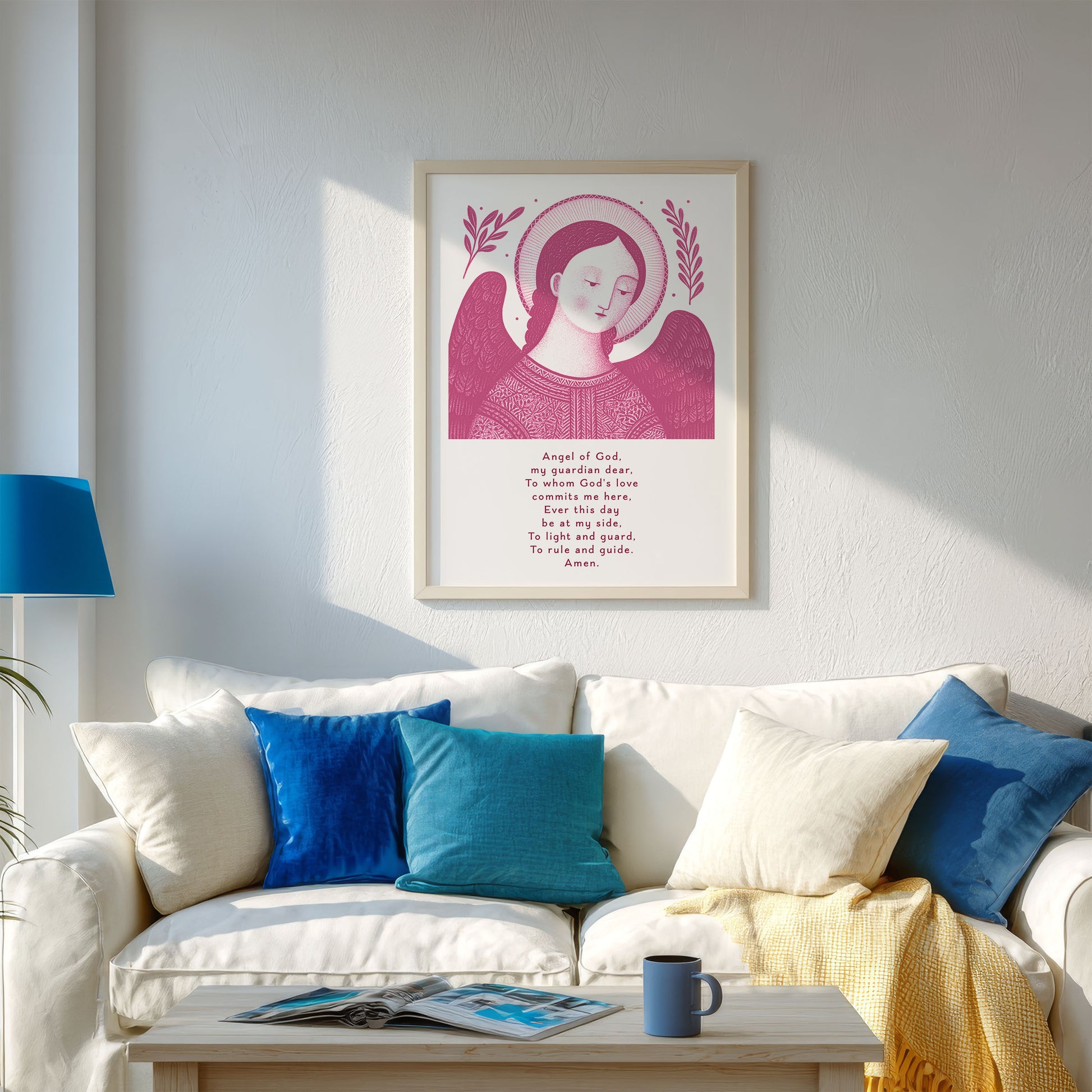 Guardian Angel for Boys Art Print - Pink interior mockup 04 - p_13_boy_0003_Layer 4