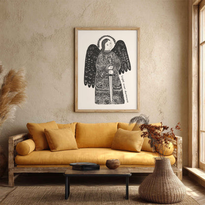 St Michael the Archangel Art Print - Black interior mockup 02 - p_14_am_0000_Layer 5