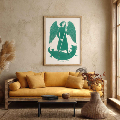 Teal St Raphael the Archangel Art Print gallery 4