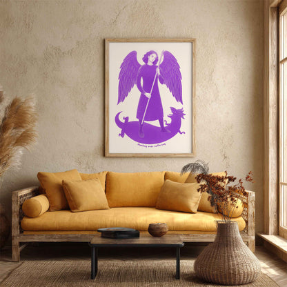 Purple St Raphael the Archangel Art Print gallery 2
