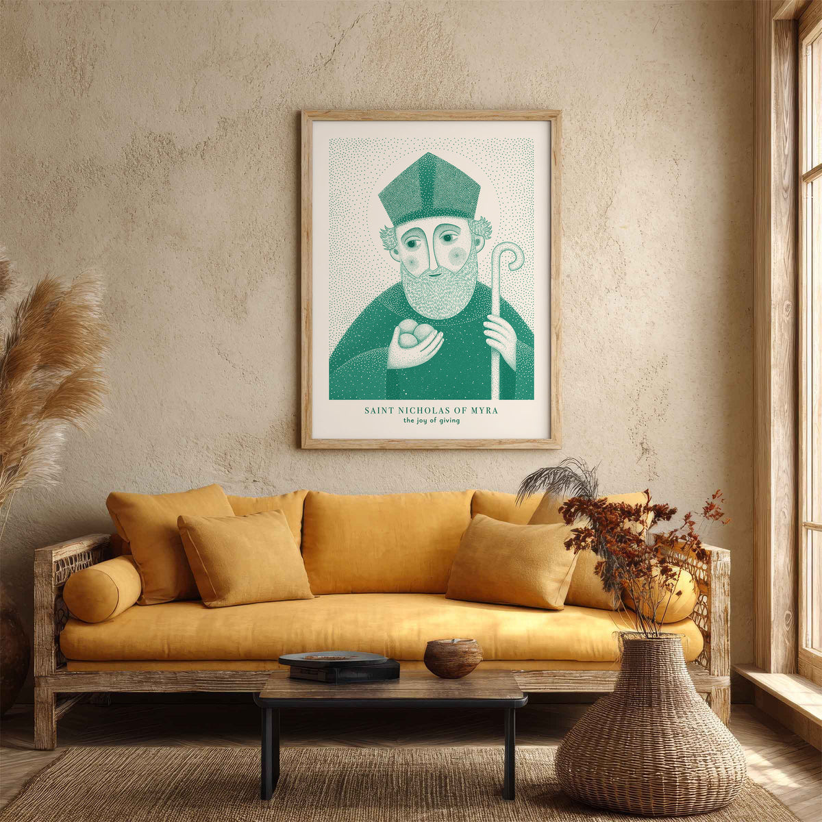 Teal St Nicholas of Myra Art Print gallery 4