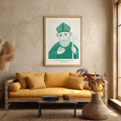 Teal St Nicholas of Myra Art Print gallery 4