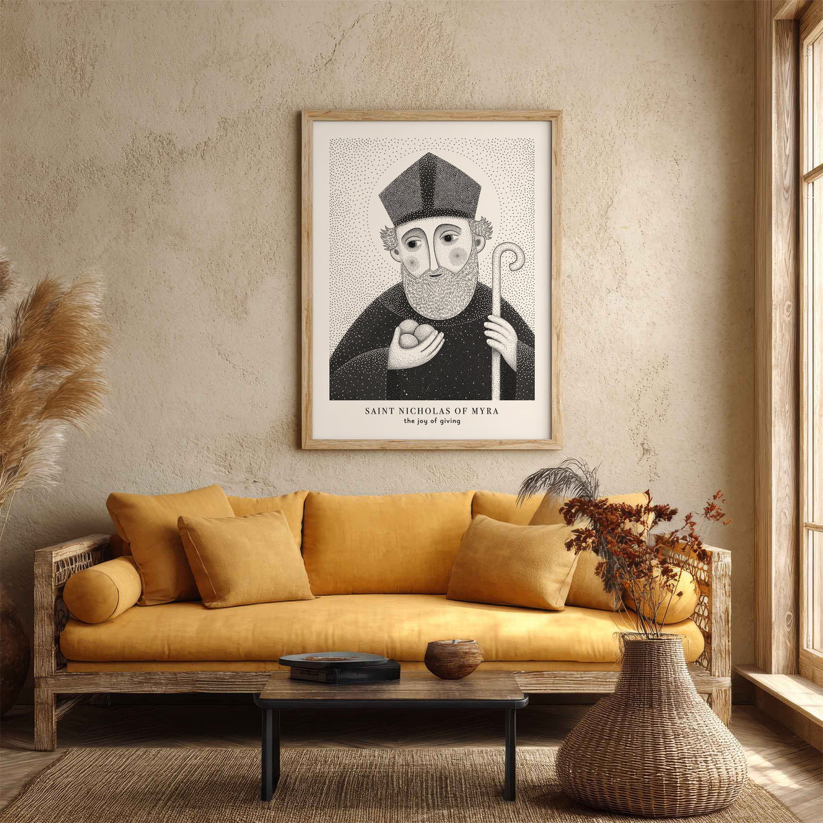 Black St Nicholas of Myra Art Print gallery 3