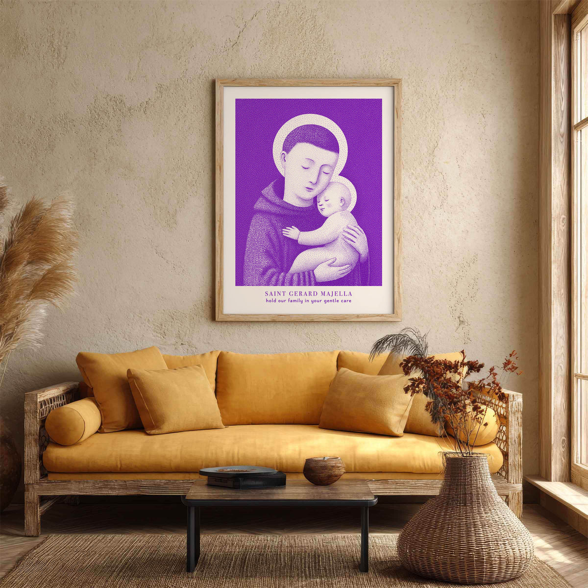 Purple St Gerard Majella Art Print gallery 2
