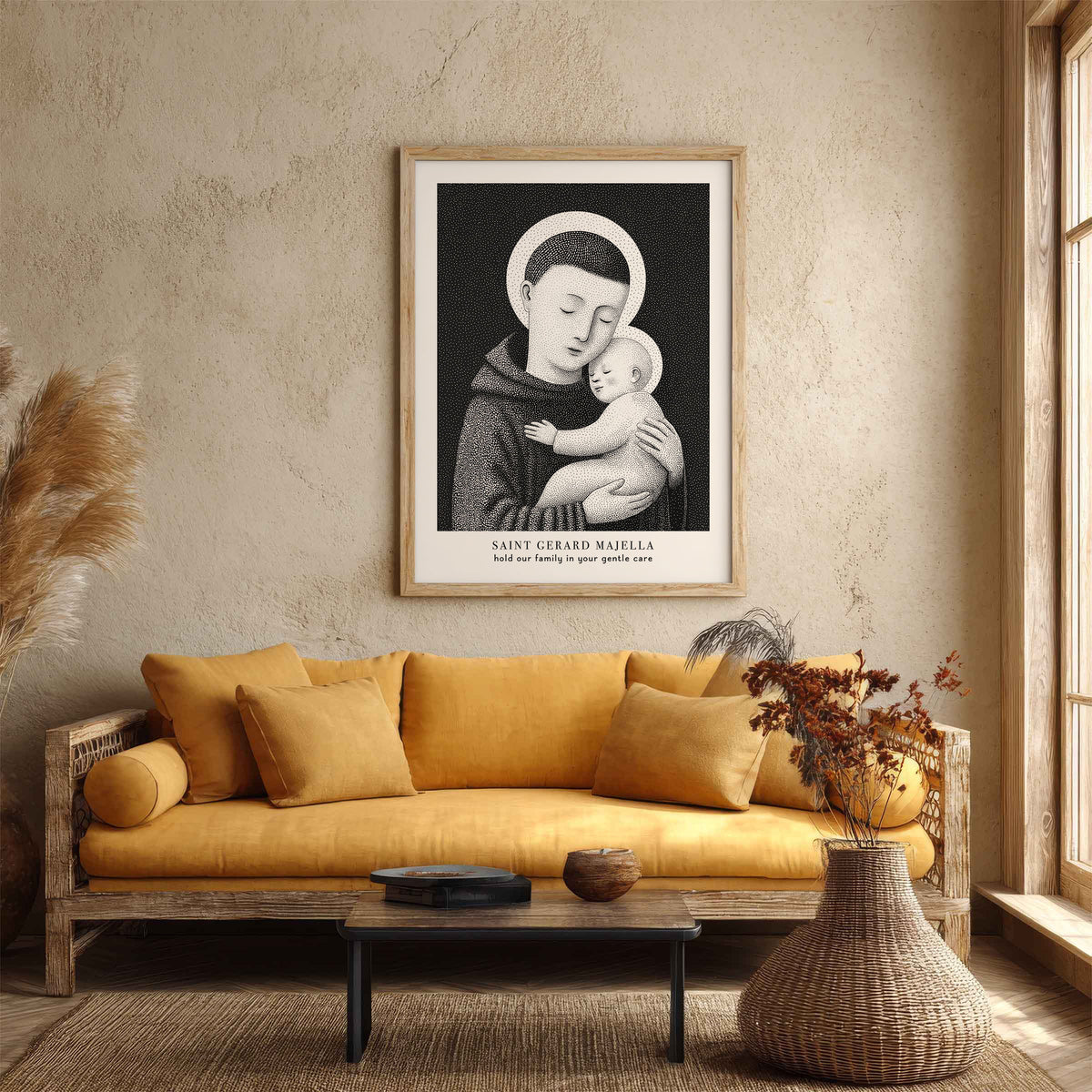 Black St Gerard Majella Art Print gallery 3