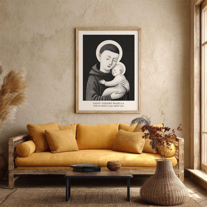 Black St Gerard Majella Art Print gallery 3