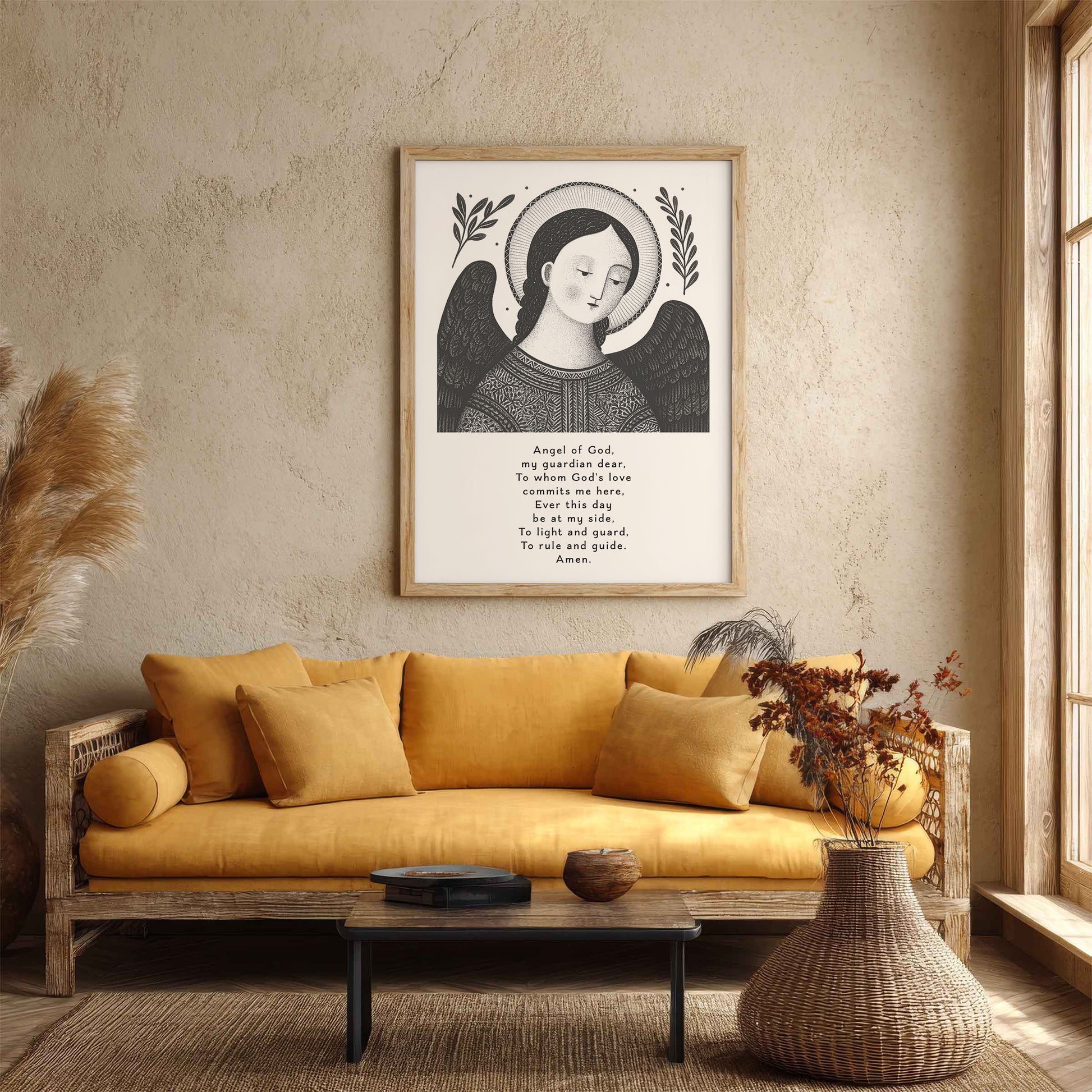 Guardian Angel for Boys Art Print - Black interior mockup 02 - p_14_boy_0000_Layer 5