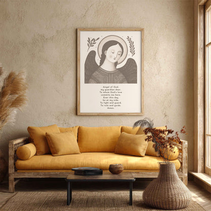 Guardian Angel for Boys Art Print - Brown interior mockup 02 - p_14_boy_0001_Layer 4
