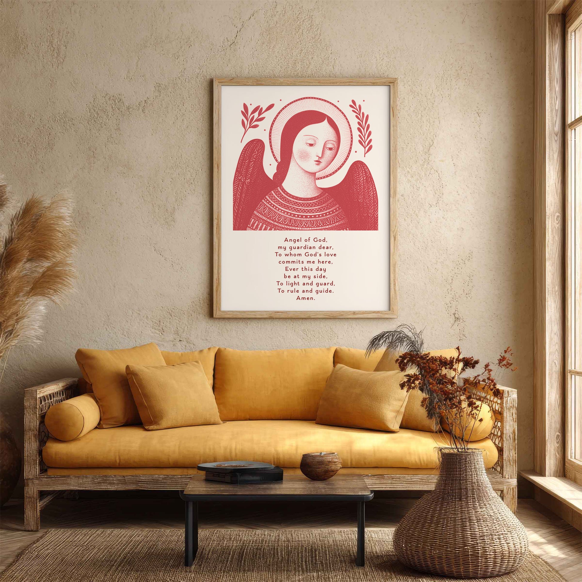 Guardian Angel for Girls Art Print - Red interior mockup 05 - p_14_girl_0003_Layer 2