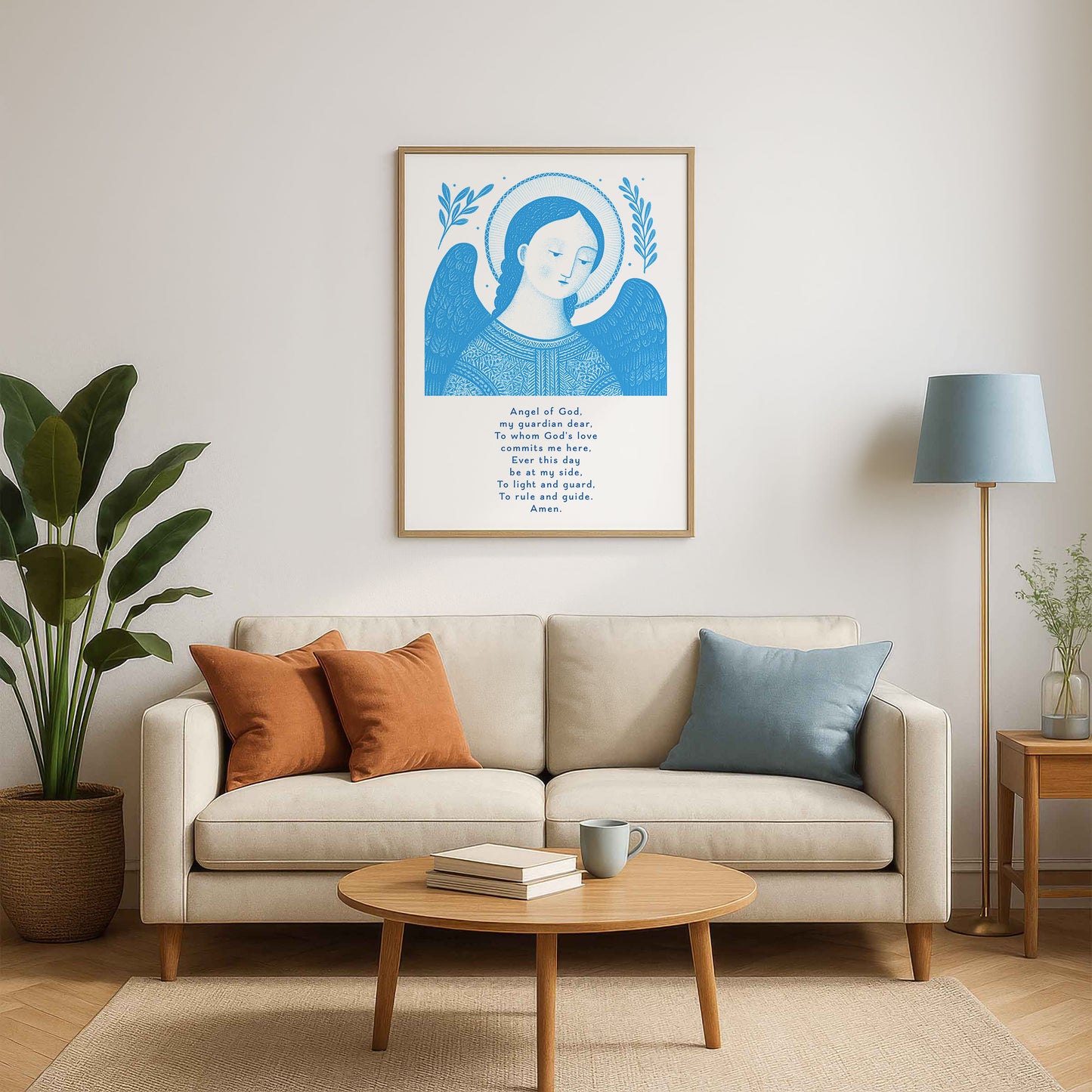 Guardian Angel for Boys Art Print - Deep Blue interior mockup 03 - p_15_boy_0000_Layer 3