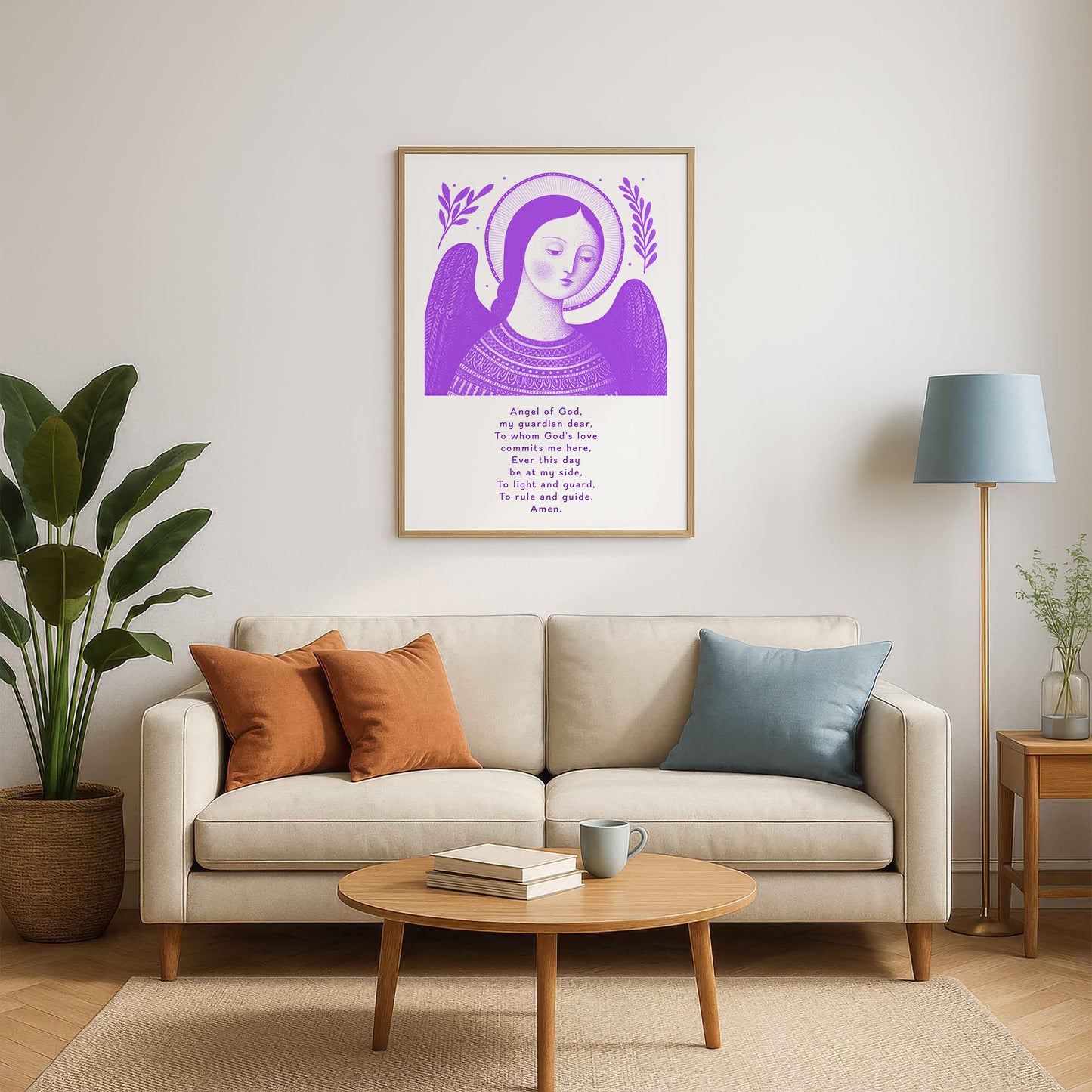 Guardian Angel for Girls Art Print - Purple interior mockup 05 - p_15_girl_0002_Layer 1