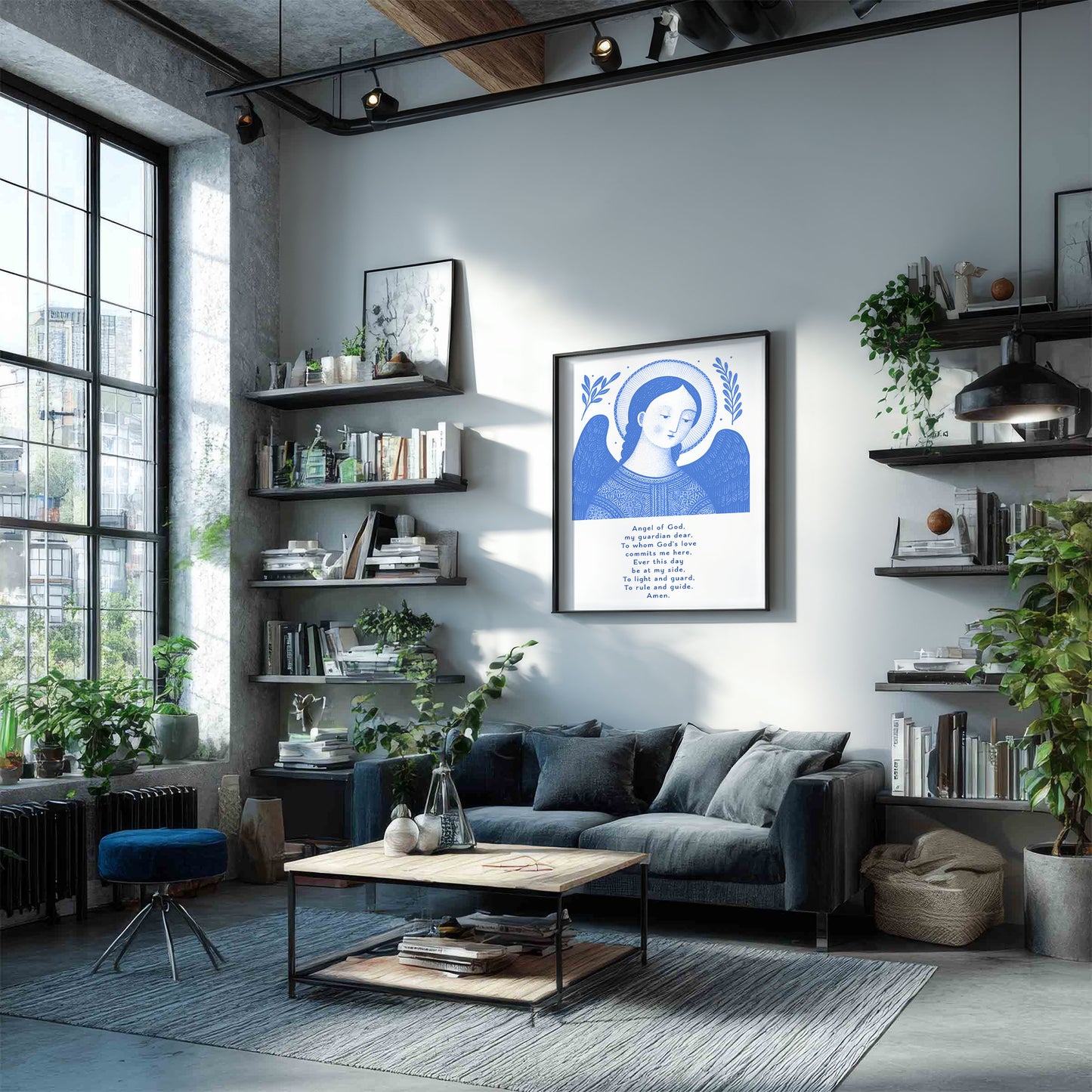 Guardian Angel for Boys Art Print - Blue interior mockup 03 - p_16_boy_0001_Layer 4