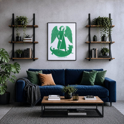 Green St Raphael the Archangel Art Print gallery 3