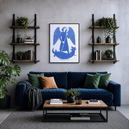 Blue St Raphael the Archangel Art Print gallery 3