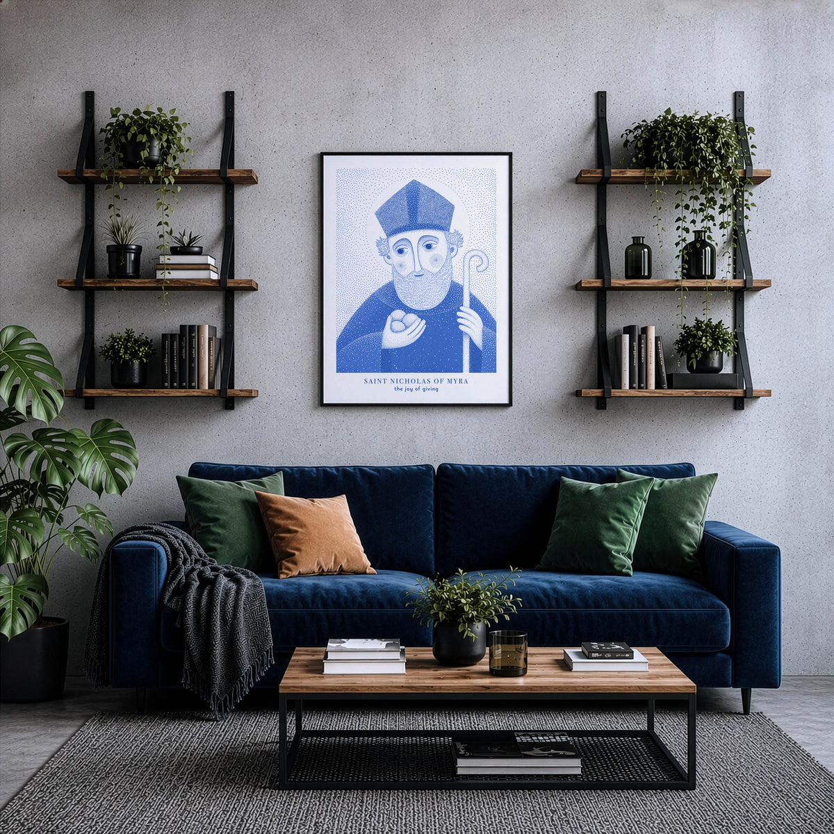Blue St Nicholas of Myra Art Print gallery 3