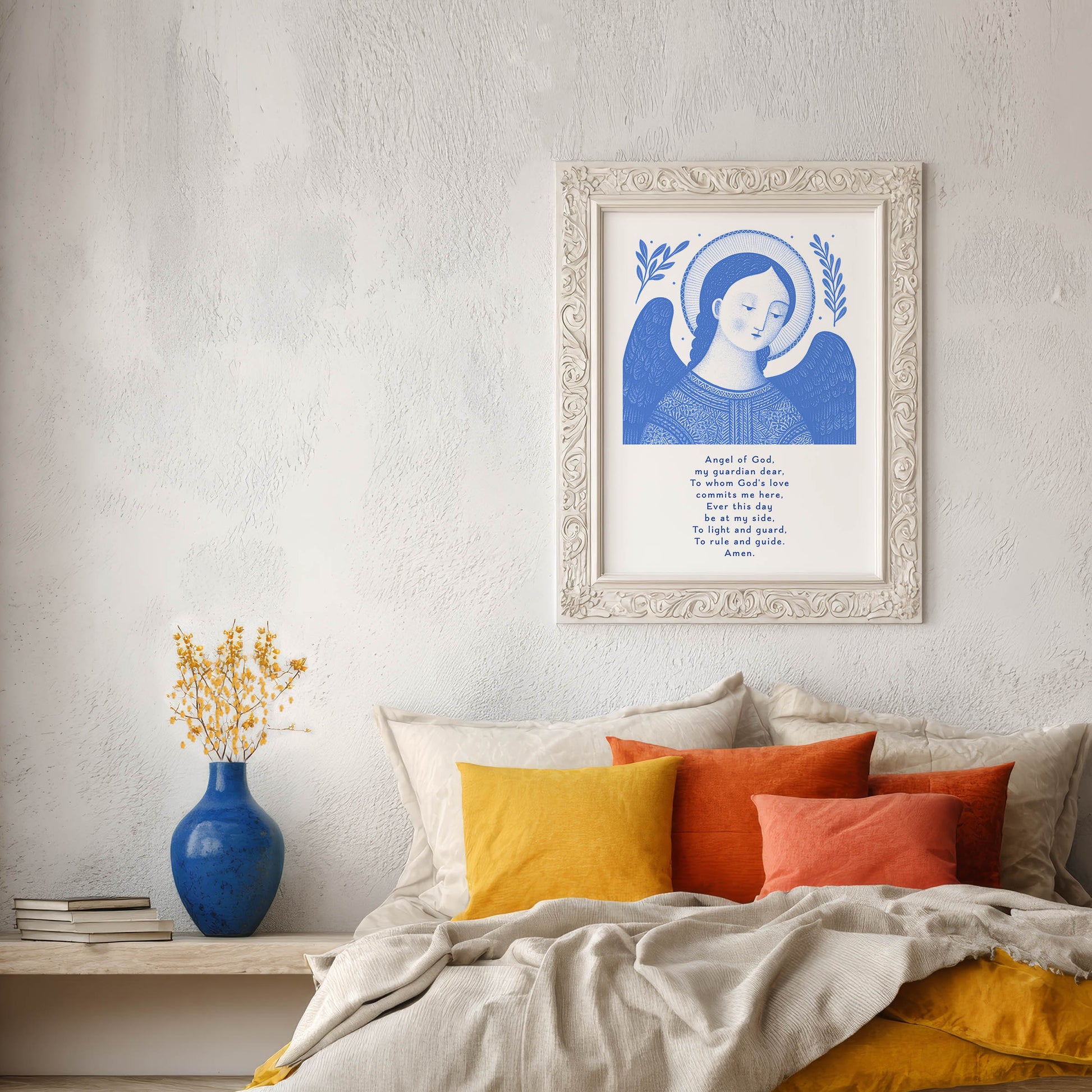 Guardian Angel for Boys Art Print - Blue interior mockup 04 - p_17_boy_0000_Layer 1