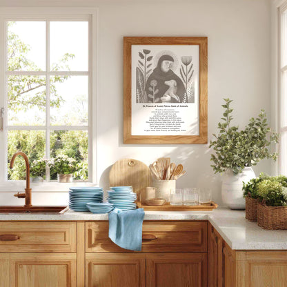St Francis with Dog Art Print - Brown interior mockup 05 - p_18_franc_dog_0000_Layer 2