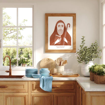 Terracotta St Benedict Art Print gallery 3