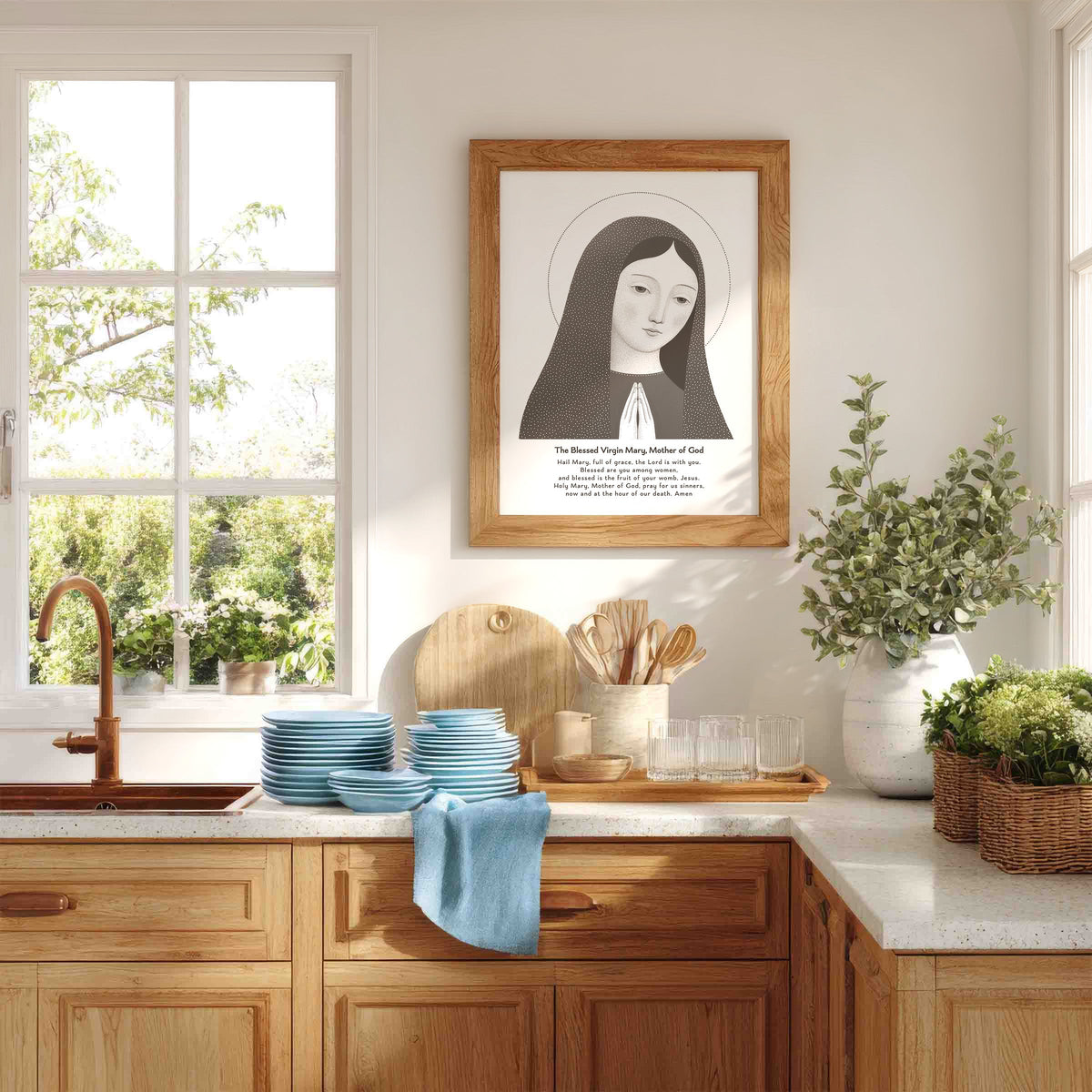 Brown Virgin Mary Prayer Art Print gallery 4