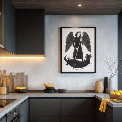 Black St Raphael the Archangel Art Print gallery 3