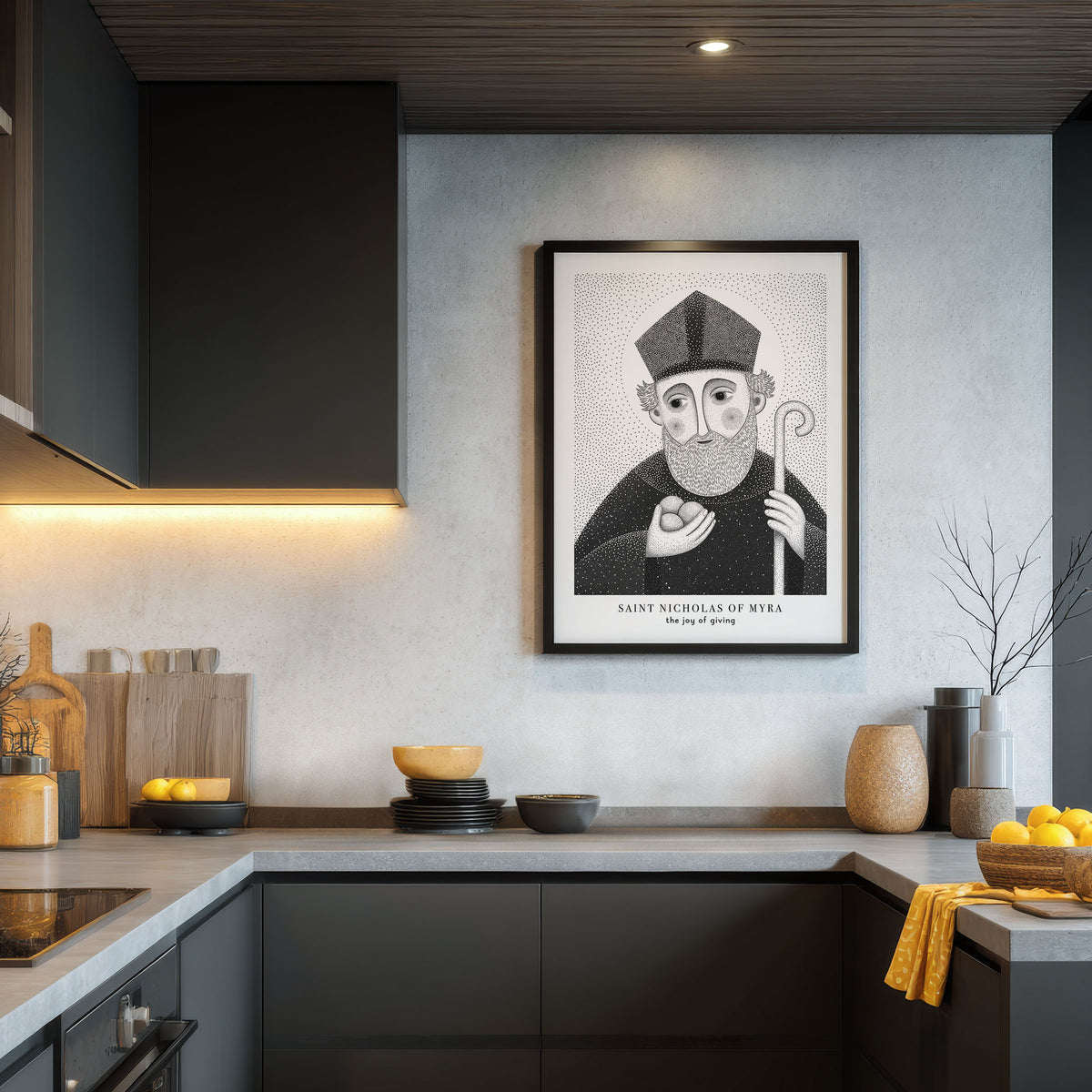 Black St Nicholas of Myra Art Print gallery 4